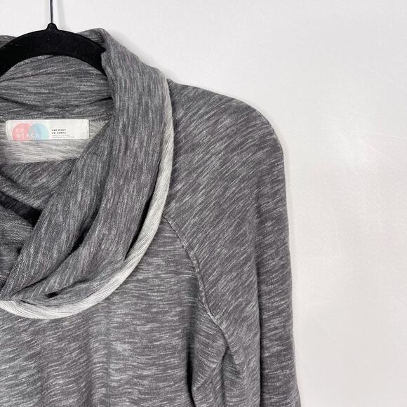 Free People Beach One Size Gray Heather Cowl Neck CocoonLong Sleeve Top Tunic OS - Picture 3 of 9